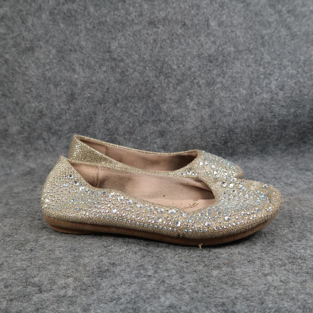 Link Shoes Kids Toddler Girl 10 Ballet Flats Dress Rhinestone Slip On Round Toe